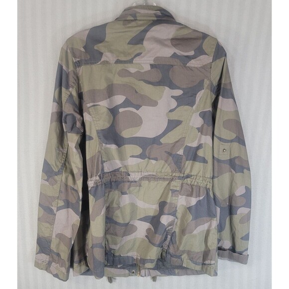 love me now womens camo print jacket size large pockets military style - Picture 2 of 10